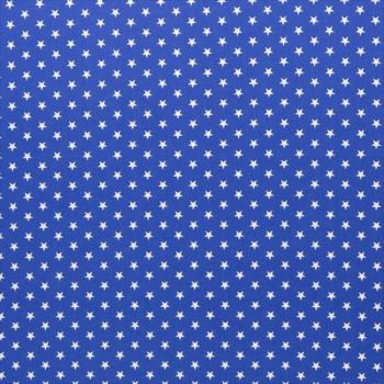 Baumwoll Druck Sterne Royalblau/Weiß  Ø 1 cm